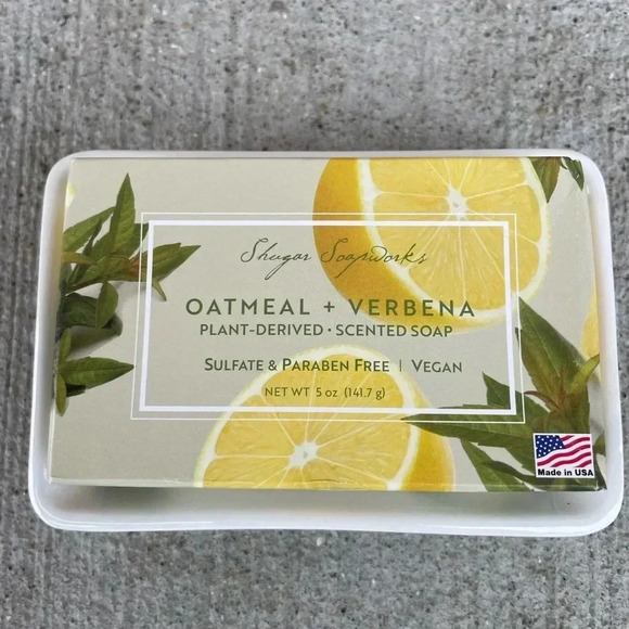 Shugar Soapworks Other - Shugar Soapworks Oatmeal Verbena Bar Soap NEW Vegan Plant Based